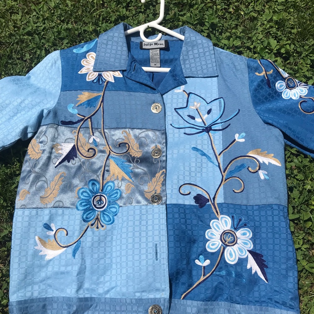 Indigo Moon Embroidered Jacket